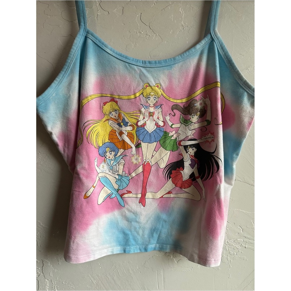 Sailor Moon Sailor Scouts Pastel Tie Dye Tank Top XL Y2K Animecore Hot Topic